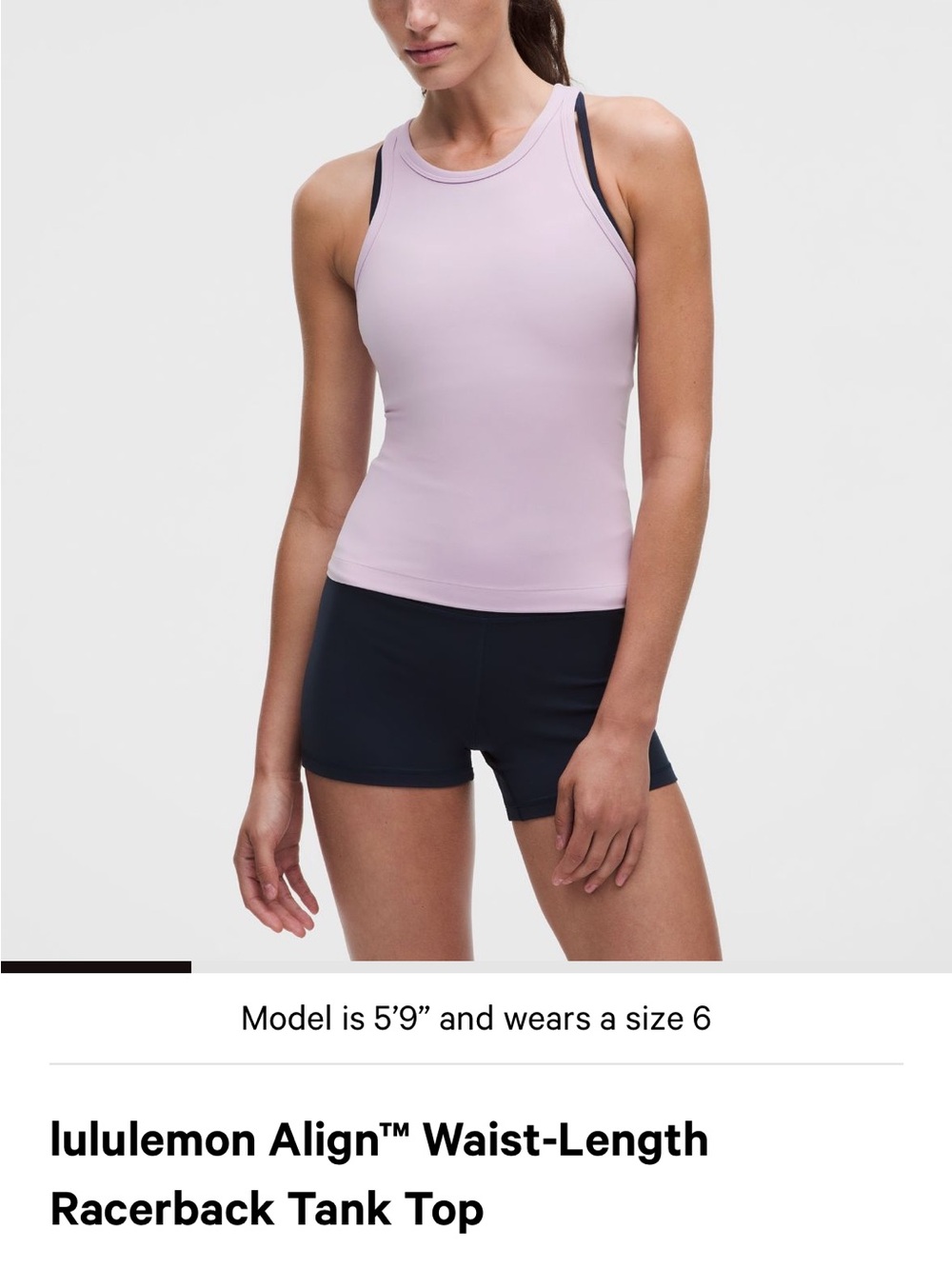 lululemon athletica Lavender Racerback Tank Top